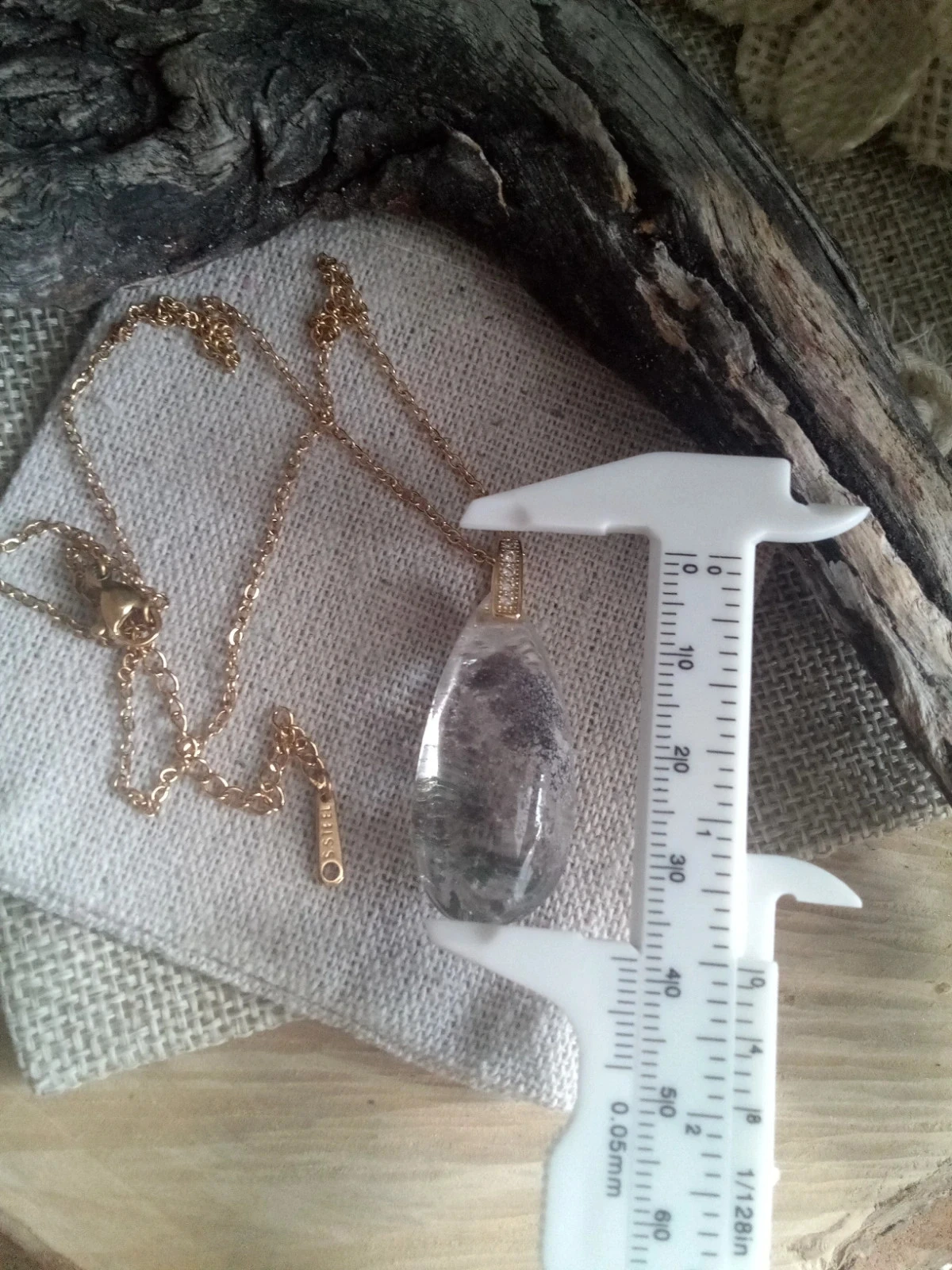Collar colgante de piedra ágata esponja gota – photo 3